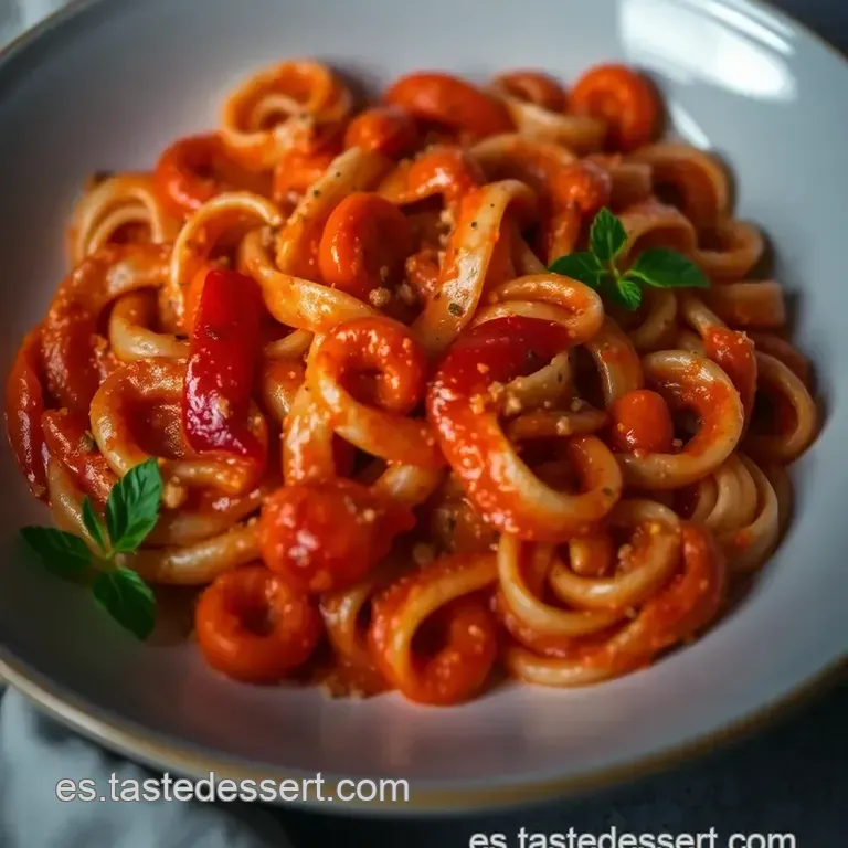 Fetuccini Cremoso De Pimiento Rojo Asado presentation