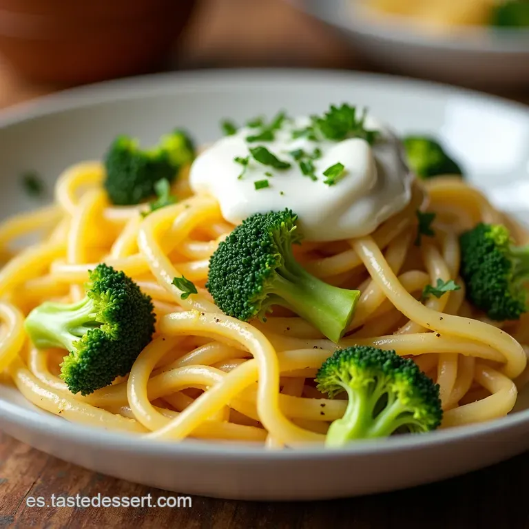 Fideos Cremosos con Br&oacute;coli al Estilo de Angie