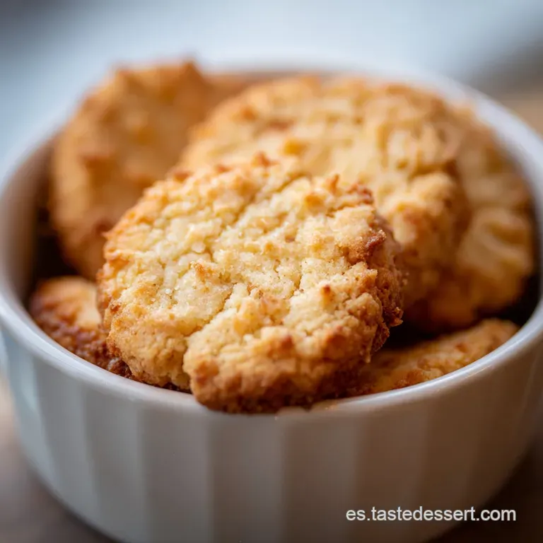 Mont&oacute;n de galletas doradas en un plato de cer&aacute;mica blanca con un toque de az&uacute;car glass y luz natural suave.