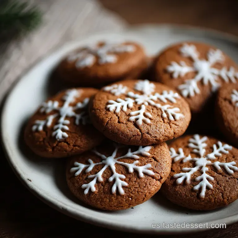 Gingerbread man cookie propped against a mug of steaming milk. Icing details pop against the warm brown biscuit.