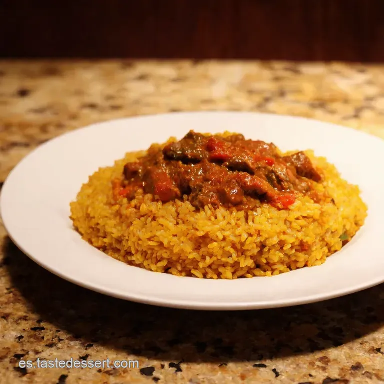 Guiso De Arroz Con Carne Molida a Lo Flor Bar presentation