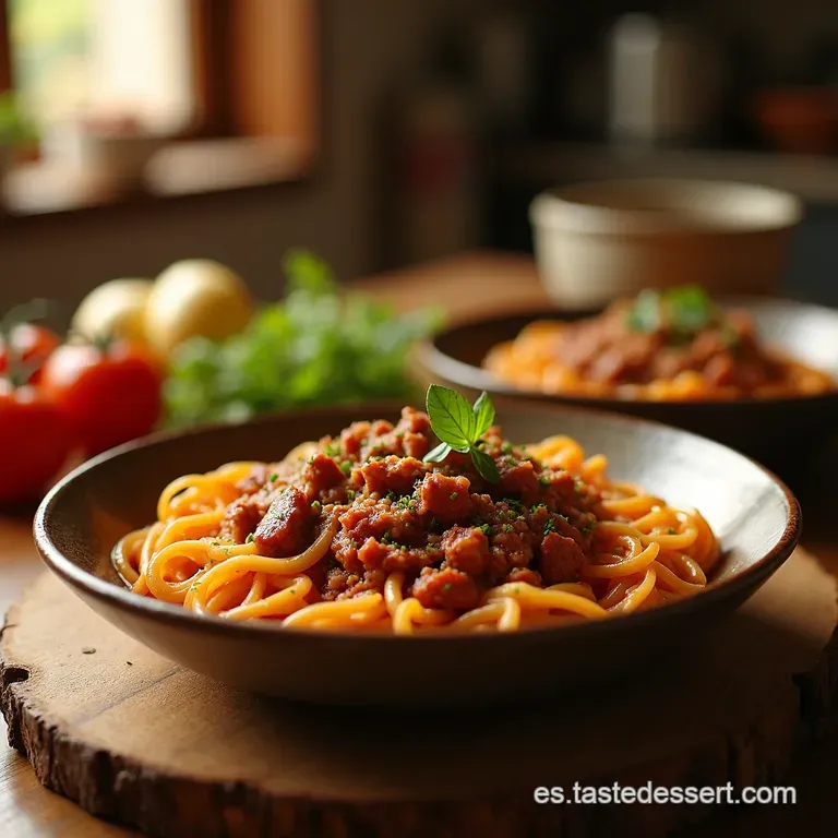 Guiso De Carne Meloso Con Fideos Caseros presentation