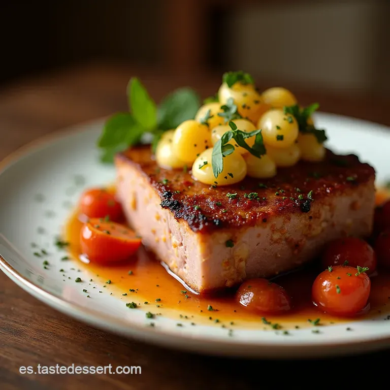 Lomo de Cerdo al Horno Meloso con Salsa Barbacoa y Toque de Mostaza Dijon