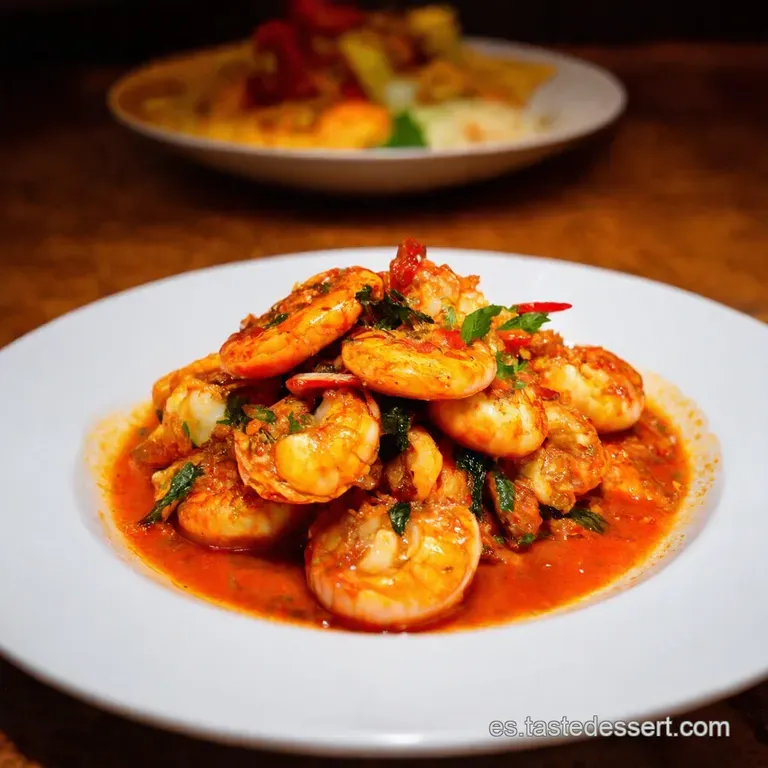 Mariscos En Salsa Padang Picante presentation