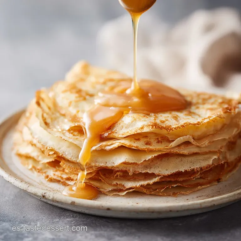 Delicate crepes elegantly folded into triangles, drizzled with syrup and garnished with fresh strawberries. Hints of powde...