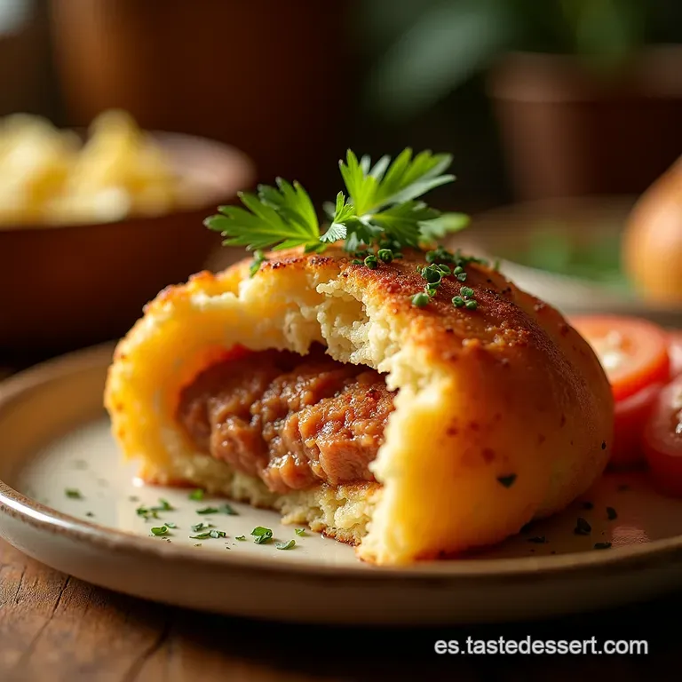 El Tesoro Crujiente Pan Casero Esponjoso Relleno De Chicharr&oacute;n Ahumado presentation