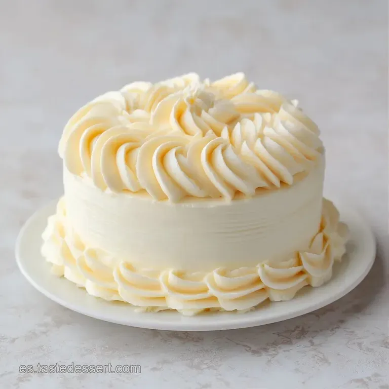 Rebanada de tarta cremosa y suave en plato blanco, adornada con una hoja de menta y un hilo de caramelo dorado brillante.