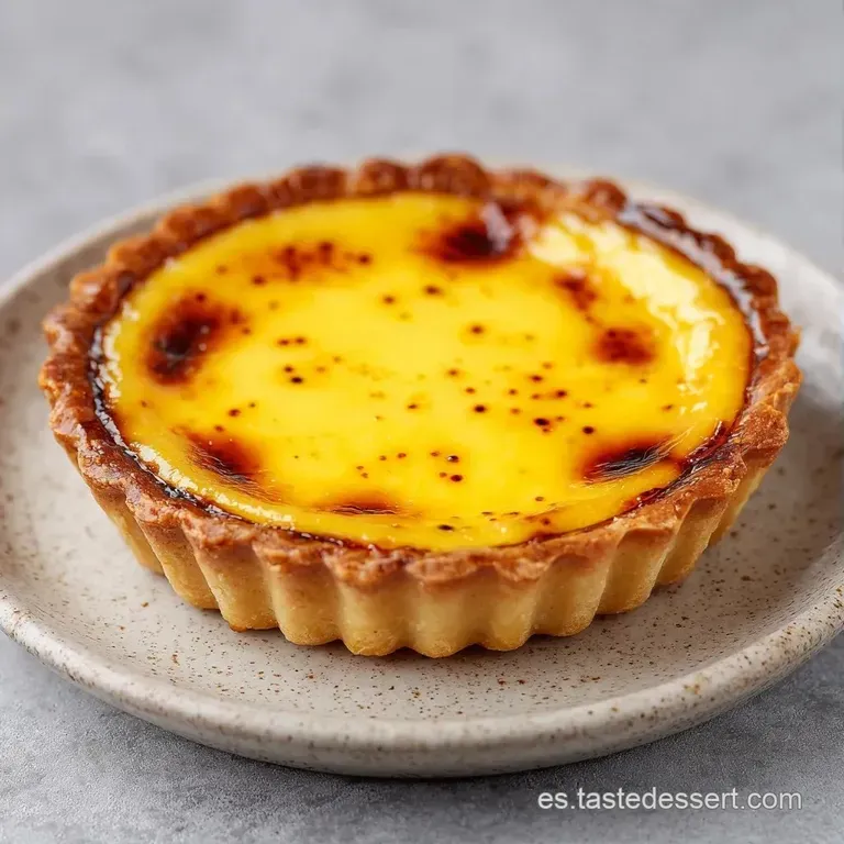 Pastelitos dispuestos en plato blanco, resaltando el contraste entre el amarillo sedoso y la masa crujiente y ligera.