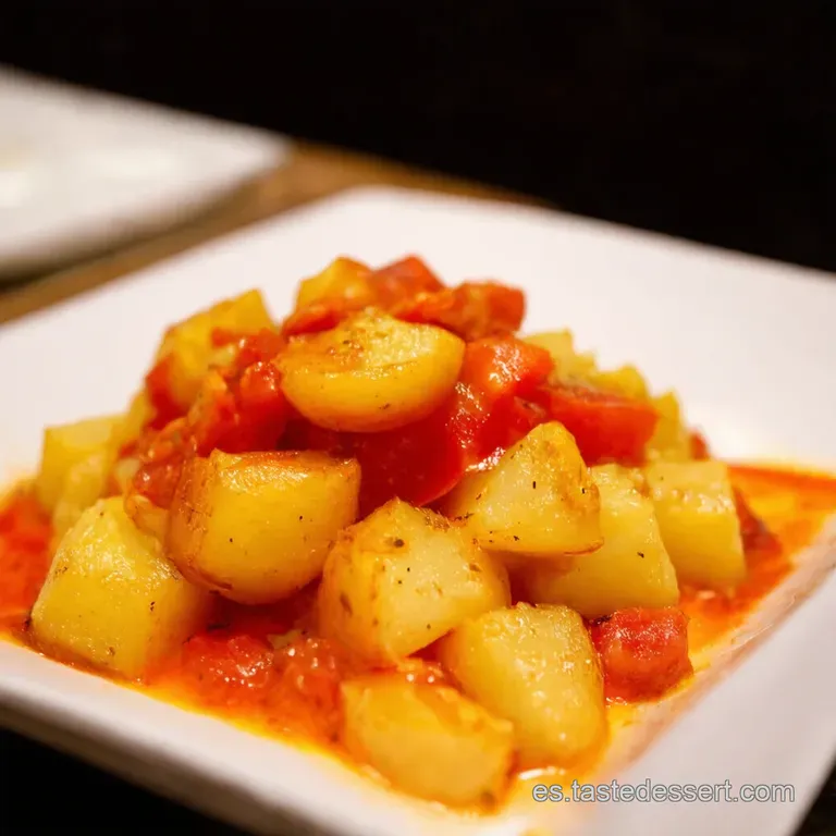Patatas Bravas Con Alioli De Ajo Asado presentation