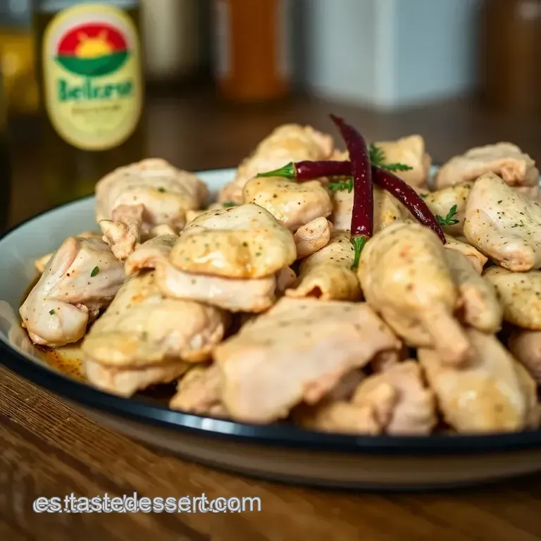 Pollo a La Cerveza a La Espa&ntilde;ola presentation