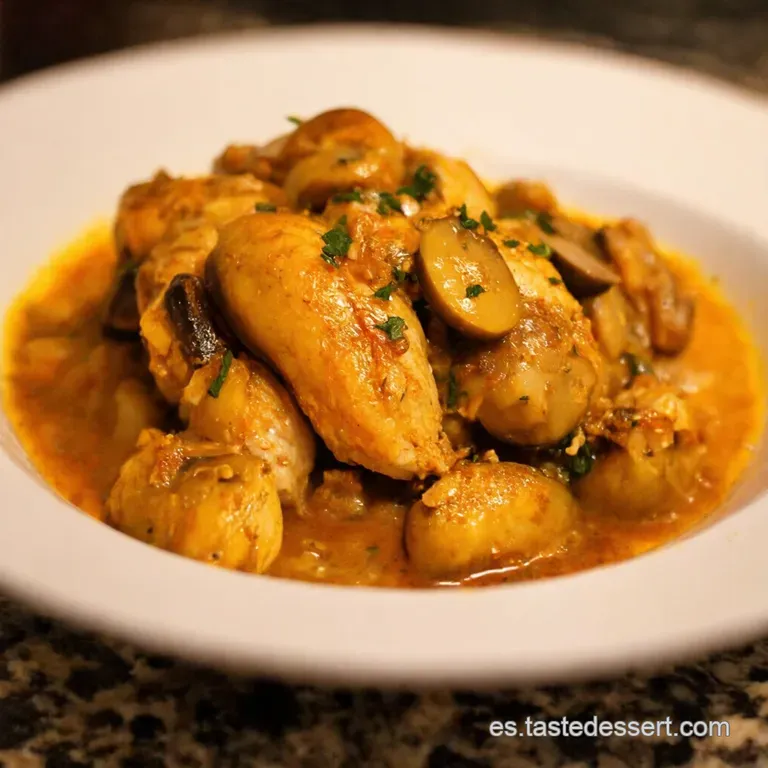 Pollo Con Champi&ntilde;ones Al Ajillo presentation