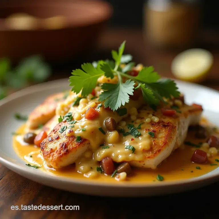 Pechuga De Pollo Cremosa Con Rajas Poblanas Un Cl&aacute;sico Mexicano De Sart&eacute;n presentation