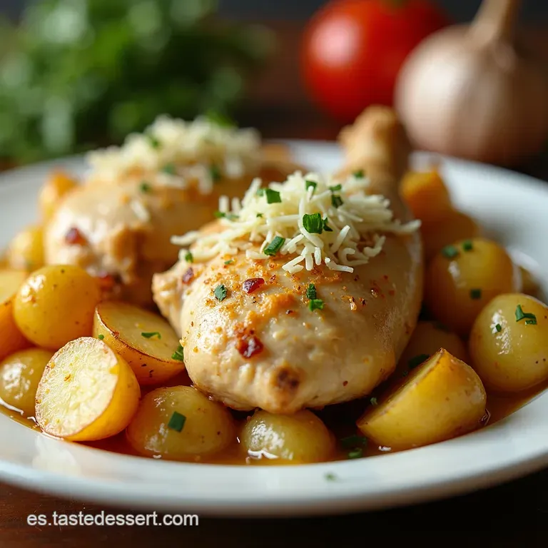Pollo y Patatas al Ajillo con Parmesano