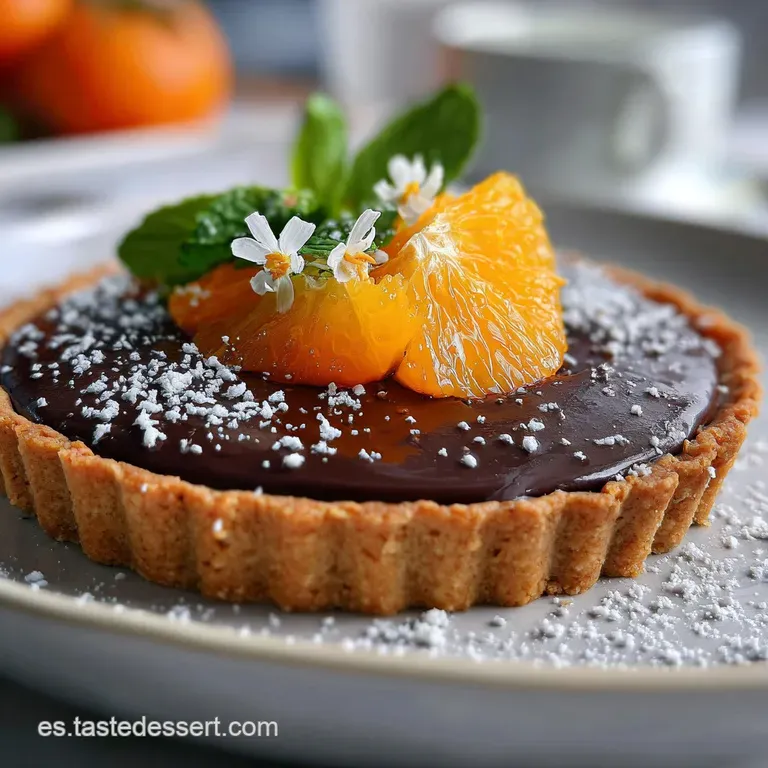 Elegant slice of layered orange and chocolate dessert. Whipped cream and candied orange peel add a touch of sophistication.