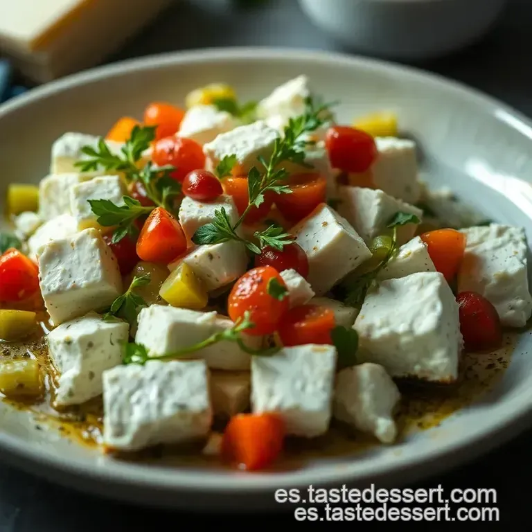 Queso Feta Marinado Al Aceite: &iexcl;Un Bocado Mediterr&aacute;neo! presentation