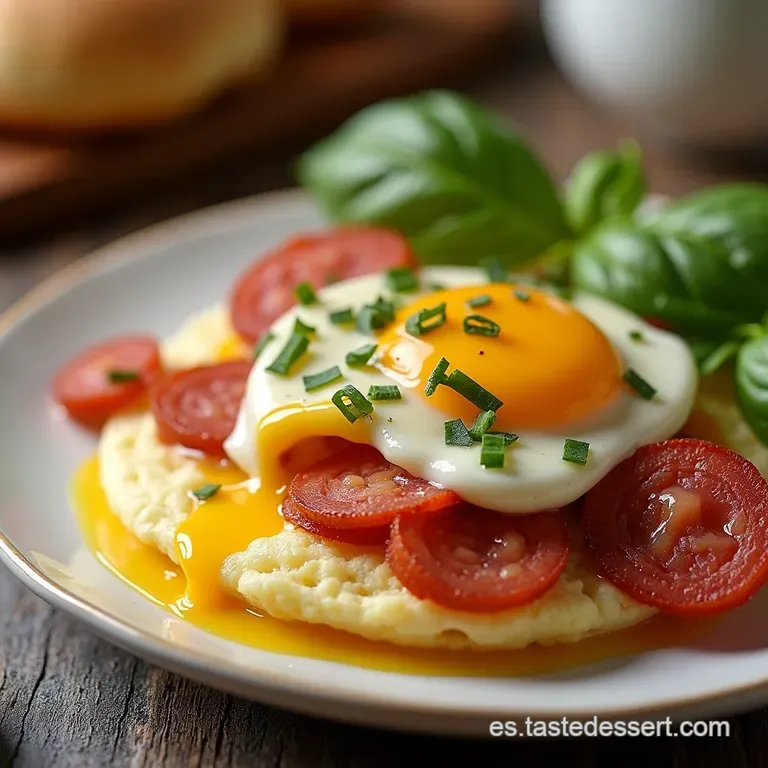 Revuelto del Sol Asturiano Huevos Rellenos de Queso de Cabra y Espinacas con Chorizo Crujiente