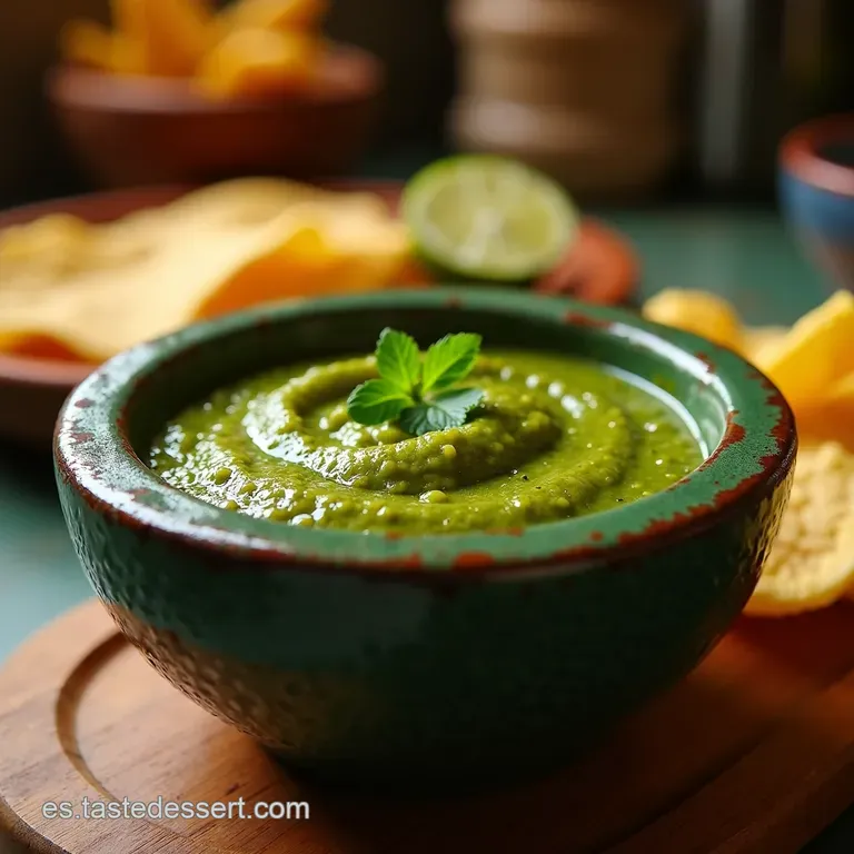 Salsa Verde Aut&eacute;ntica En Molcajete presentation