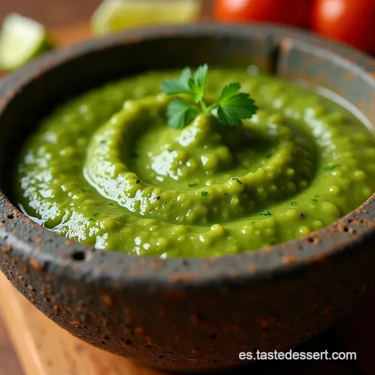 Salsa Verde Aut&eacute;ntica en Molcajete