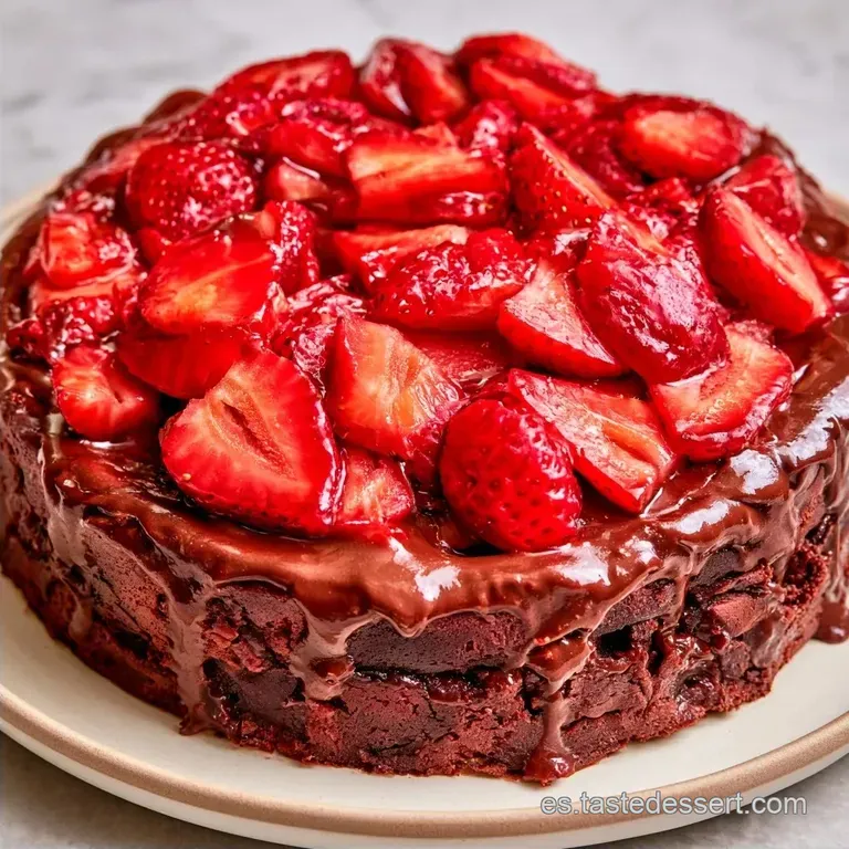 Tarta de Chocolate y Fresas con Almendras