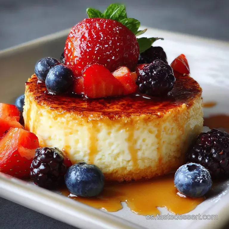 Elegant slice of creamy cheesecake on a white plate, drizzled with caramel, hinting at its decadent sweetness and smooth t...