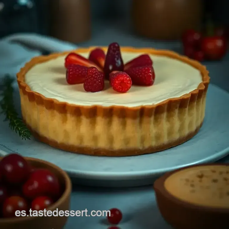 Tarta De Queso Cremosa Con Fresas De Verano presentation
