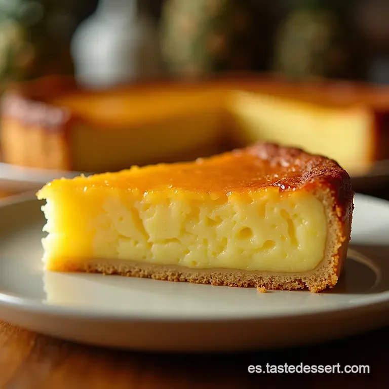 Tarta Tropical Refrescante Pi&ntilde;a Y Crema Sin Horno presentation