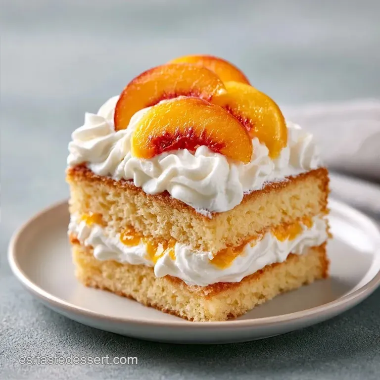 Torta de Chantilly Y Durazno Esponjosa