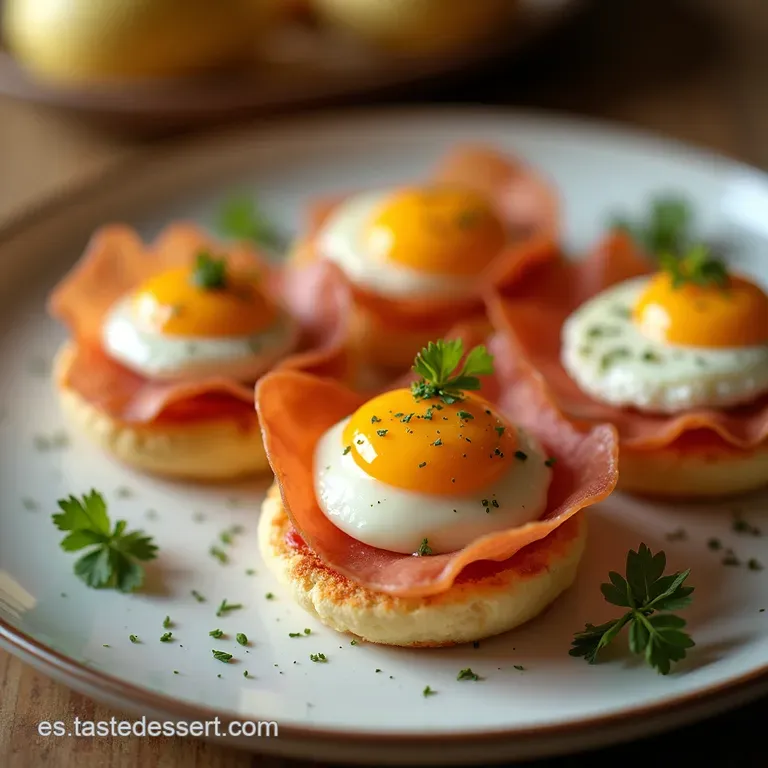 Tr&iacute;o de Canap&eacute;s Fr&iacute;os Elegantes Salm&oacute;n Jam&oacute;n y Huevo