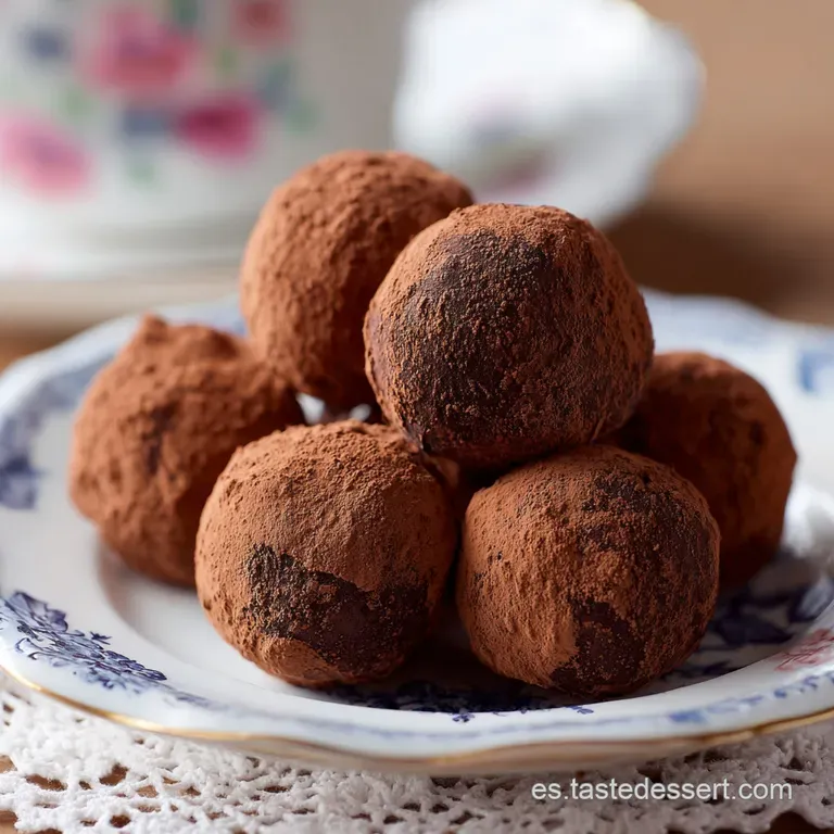 Three glistening chocolate truffles artfully arranged on a white plate with a sprinkle of edible gold.