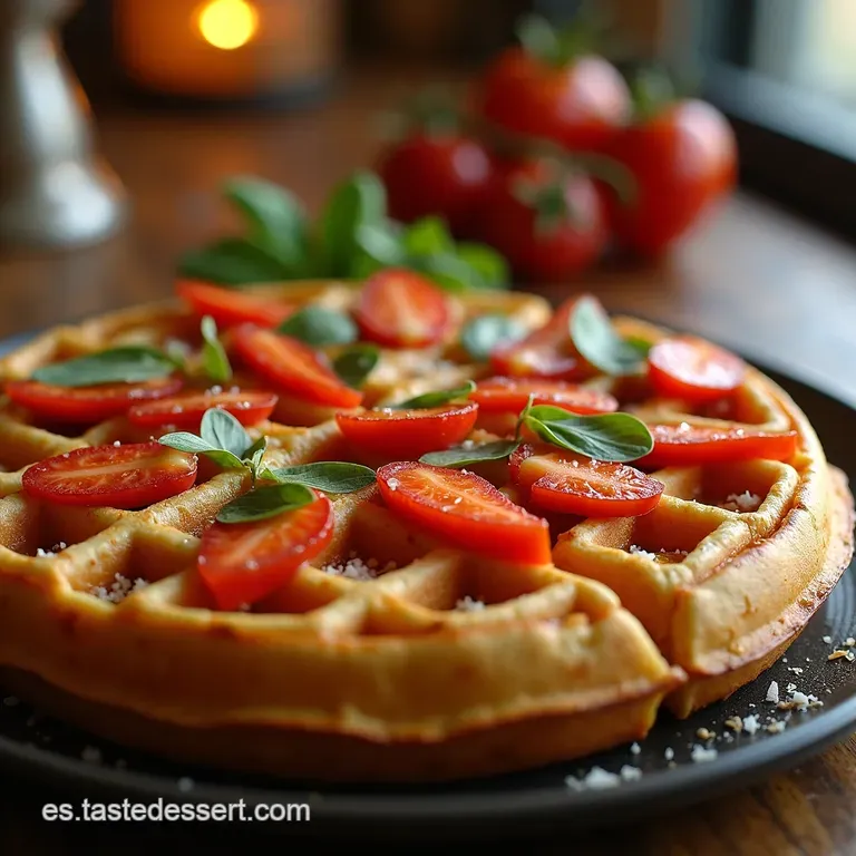 Waffles Pizza C&eacute;sar El Brunch M&aacute;s Divertido presentation